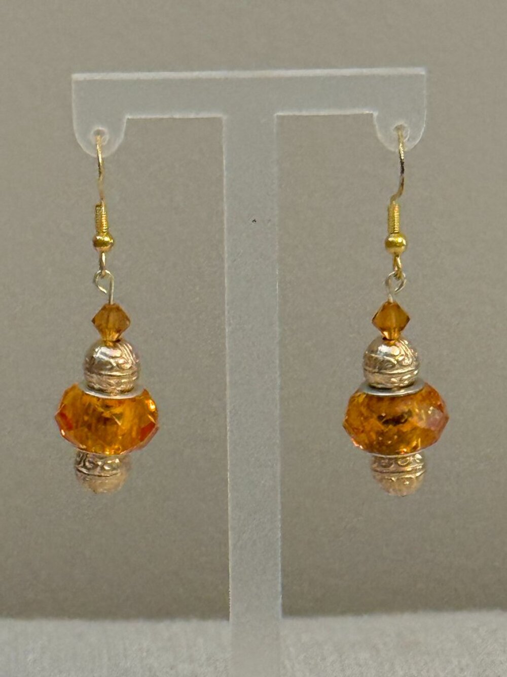 Amber Delight Stacked Dangle Earrings